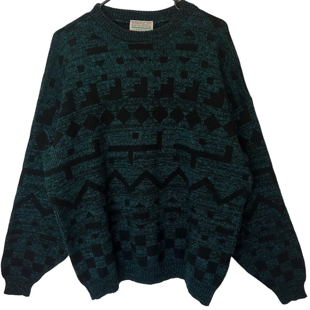 Vintage Manor Designs Aztec Style Wool Blend Sweater